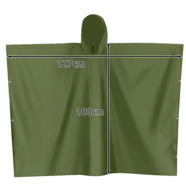 Trizand Regenponcho – Groene Waterdichte Poncho – Unisex en Duurzaam