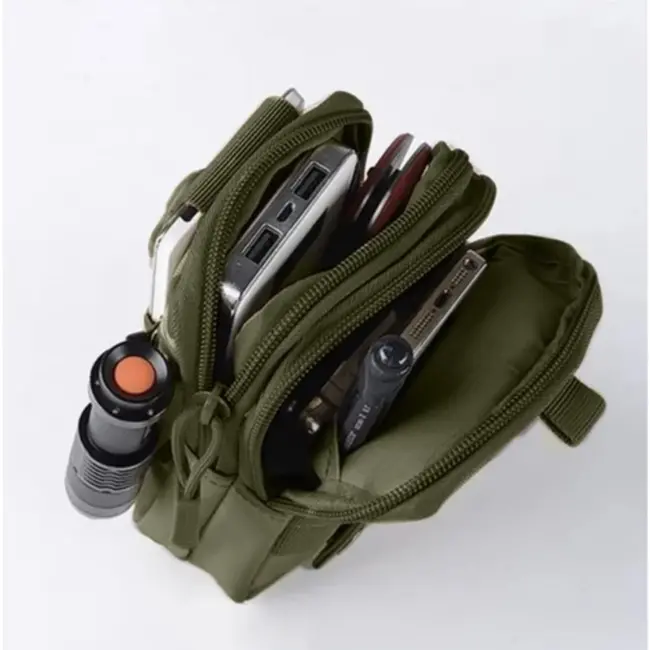 Trizand tactische heuptas - Olijfgroene heuptas met riem voor outdoor en survival