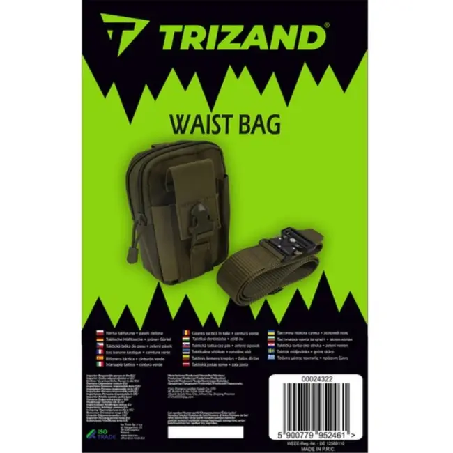 Trizand tactische heuptas - Olijfgroene heuptas met riem voor outdoor en survival