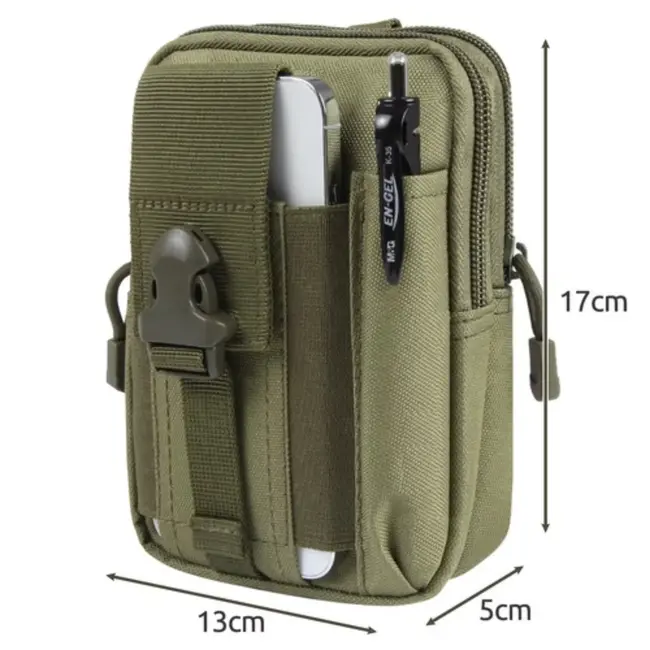 Trizand tactische heuptas - Olijfgroene heuptas met riem voor outdoor en survival