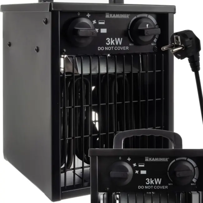 Kaminer Elektrische Heater 3kW - Krachtige Ventilatorkachel met Thermostaat en Oververhittingsbeveiliging