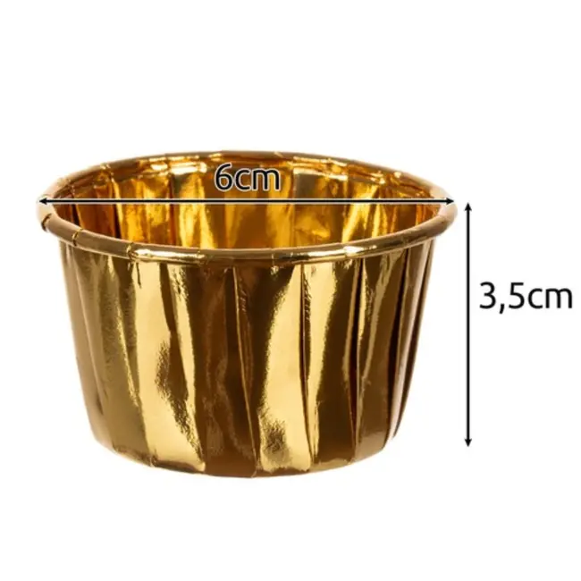Ruhhy Gouden Muffin Cups - Set van 50 - Aluminium Vetbestendige Cupcakevormpjes