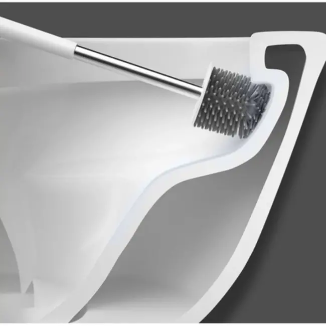 Ruhhy Toiletborstel Set - Dubbele Borstel met Druppelopvang - Hygiënisch en Duurzaam Ontwerp