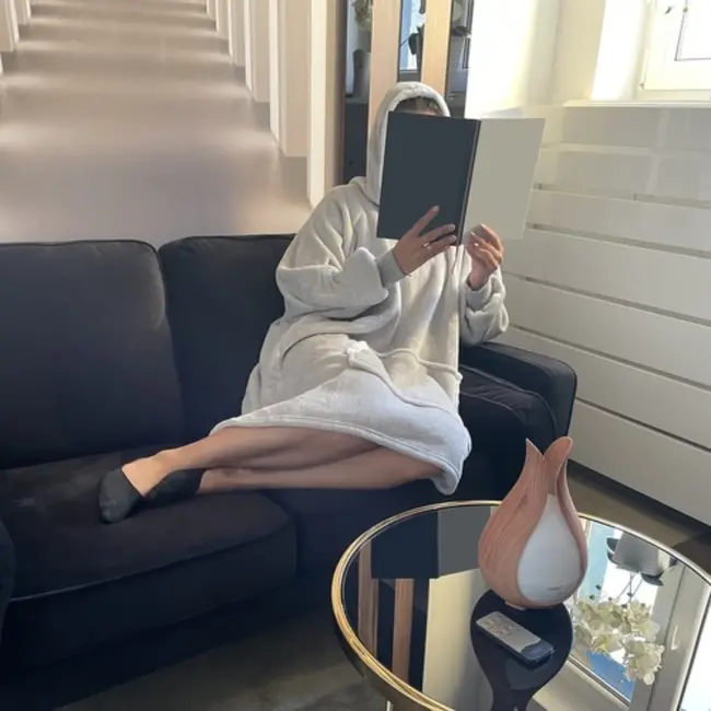 Ruhhy XXL Deken Sweatshirt - Oversized Grijze Hoodie van Flanel voor Ultiem Comfort