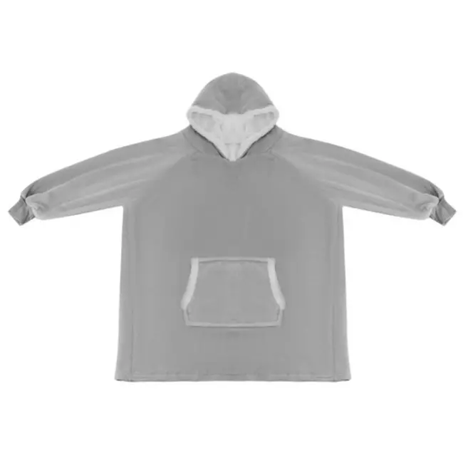 Ruhhy XXL Deken Sweatshirt - Oversized Grijze Hoodie van Flanel voor Ultiem Comfort