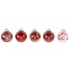 Merkloos 30-delige kerstballenset - rood - diverse designs - breukvast kunststof
