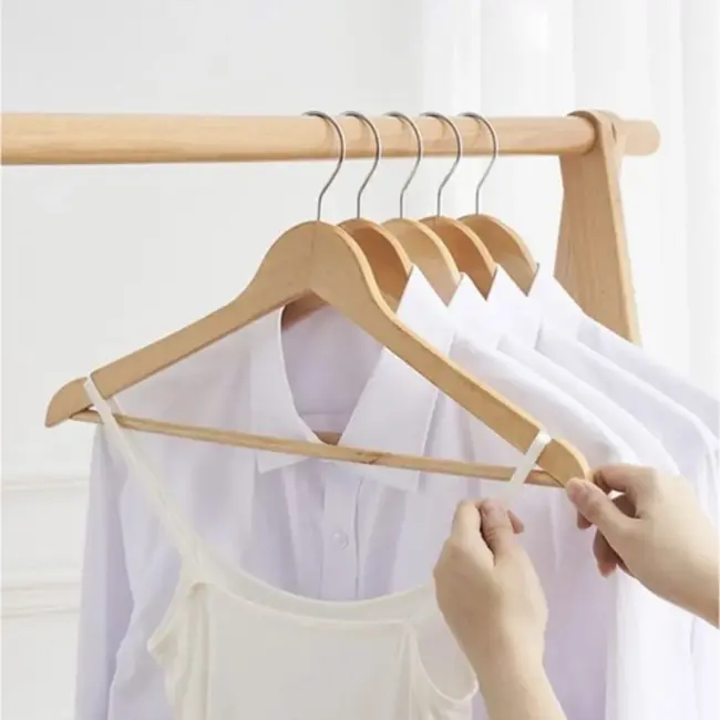 Ruhhy Houten Kledinghangers - Set van 10, Ergonomisch en Duurzaam, Perfect voor Uw Garderobe