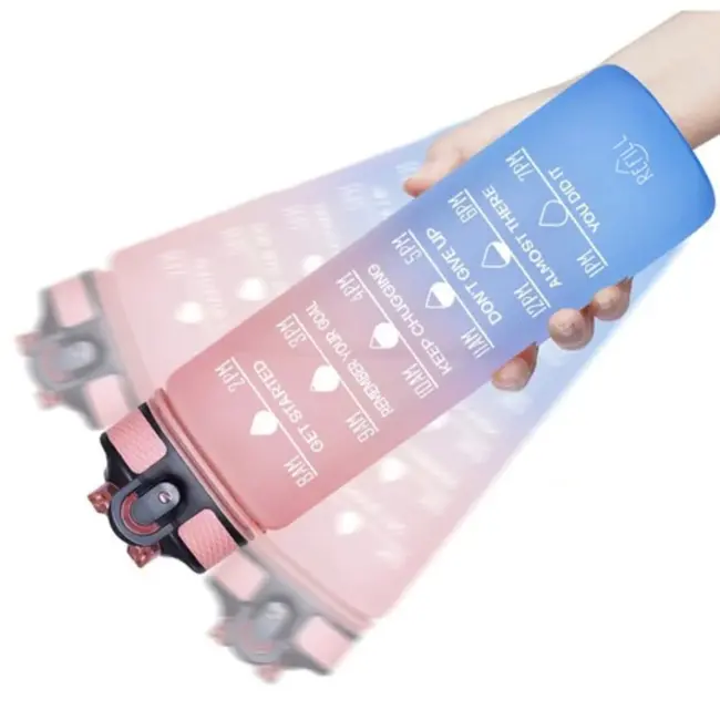 Trizand Motiverende Waterfles 1L – Anti-Lek en Duurzaam Design