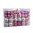 REA 72-delige kerstballenset - breukvast kunststof - roze en zilver - diverse designs