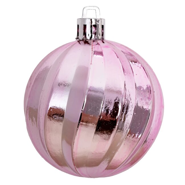 REA 72-delige kerstballenset - breukvast kunststof - roze en zilver - diverse designs