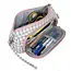 Maaleo Dubbele Uitbreidbare Etui - Wit Geruit - Twee Compartimenten - Mesh Organizer