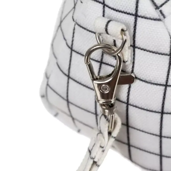 Maaleo Dubbele Uitbreidbare Etui - Wit Geruit - Twee Compartimenten - Mesh Organizer