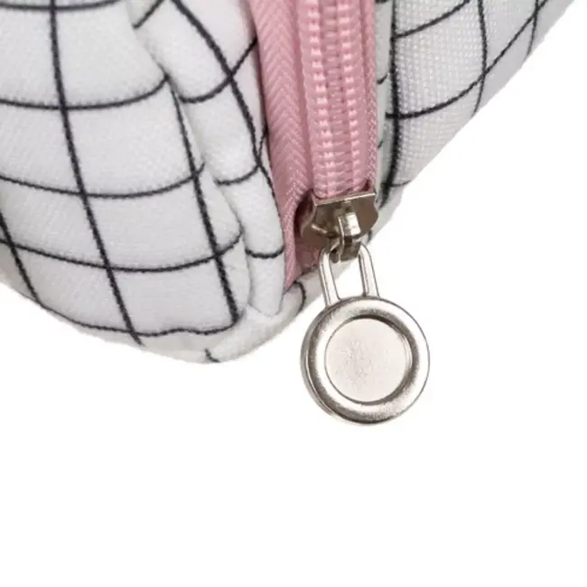 Maaleo Dubbele Uitbreidbare Etui - Wit Geruit - Twee Compartimenten - Mesh Organizer