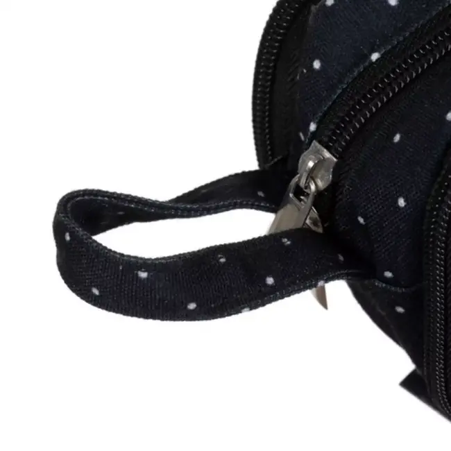 Maaleo Drievoudige Opvouwbare Etui - Zwart met Stippen - Drie Vakken