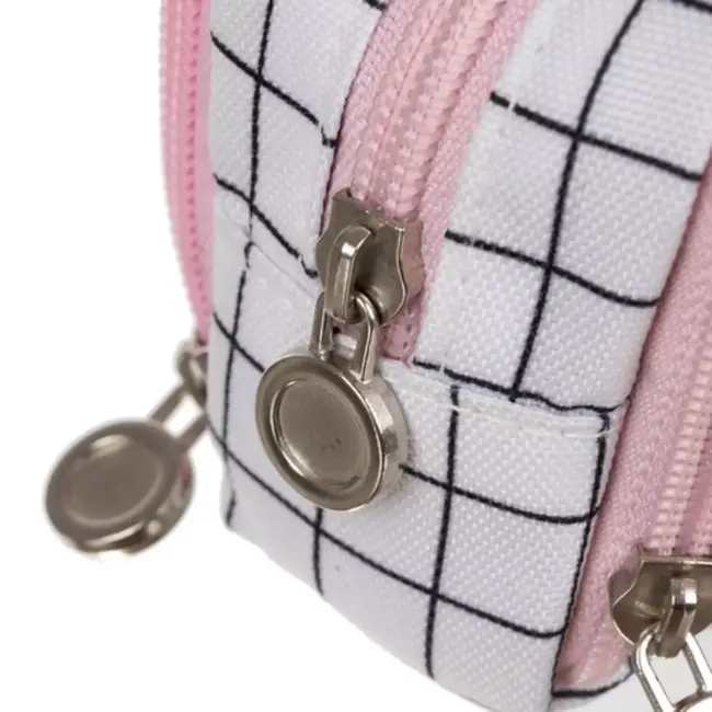 Maaleo Drievoudige Opvouwbare Etui - Geruit - Drie Vakken - Stijlvol Ontwerp