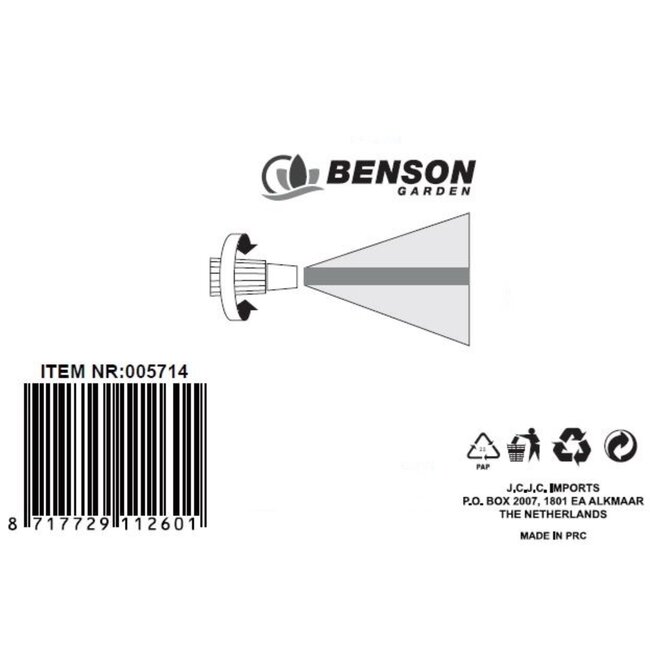 Benson Verstelbare pistoolsproeier - stevige kunststof - 3/4'' aansluiting