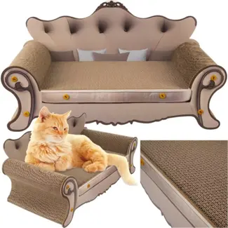Purlov Krabpaal Sofa – Luxe Krabmeubel Sofa voor Katten – MDF en Karton Purlov Krabpaal Sofa – Luxe Krabmeubel Sofa voor Katten – MDF en Karton