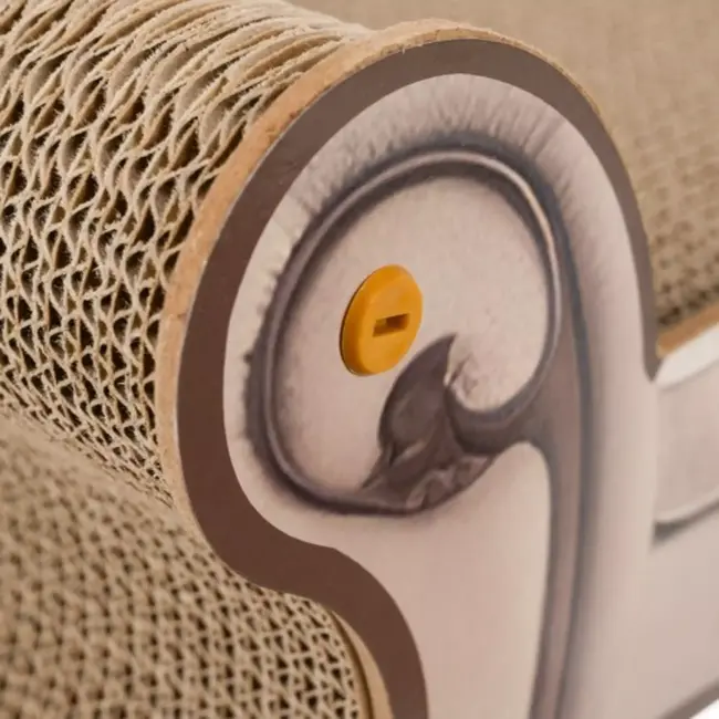 Purlov Krabpaal Sofa – Luxe Krabmeubel Sofa voor Katten – MDF en Karton