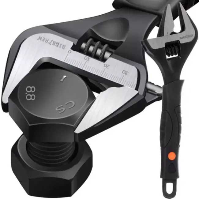 Bigstren Verstelbare Moersleutel - 0-35 mm - Carbon Staal - Ergonomische TPR Handgreep