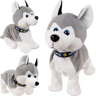 Kruzzel Interactieve Pluchen Hond - Husky - Reageert op Geluid