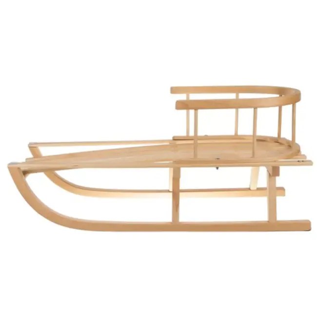 Kruzzel Houten Slee met Rugleuning en Trekkoord – Veilig en Weerbestendig