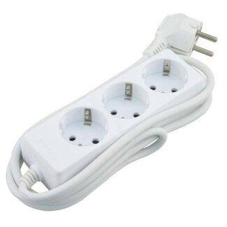 Benson Stekkerdoos - 3 aansluitpunten - 1.5 meter - geaard - wit