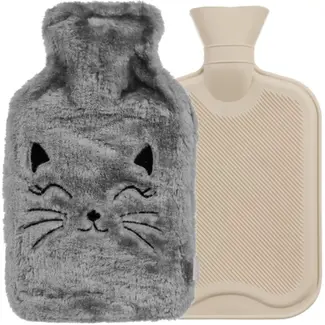 Ruhhy Rubberen Warmwaterkruik - 1,8L - Met Zachte Kattenhoes