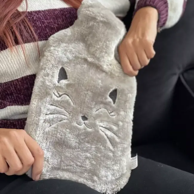 Ruhhy Rubberen Warmwaterkruik - 1,8L - Met Zachte Kattenhoes