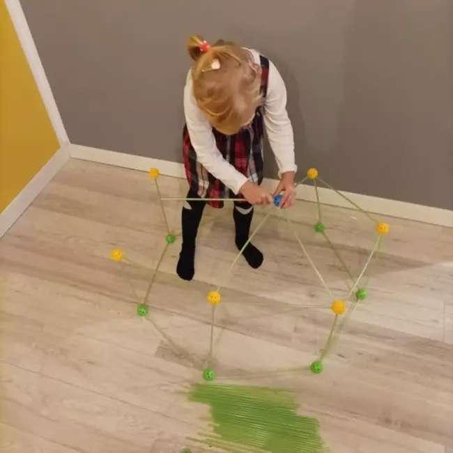 Kruzzel Bouwset - 100 Stuks - Rietjes en Tentdoek voor Creatief Spel