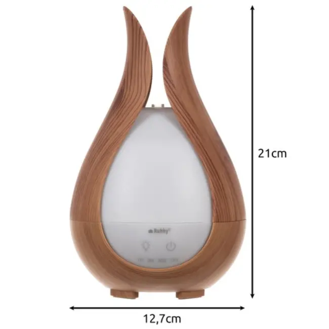 Ruhhy Aroma Diffuser - 200ml Luchtbevochtiger met LED Verlichting en Essentiële Oliën - Stijlvol Houten Design