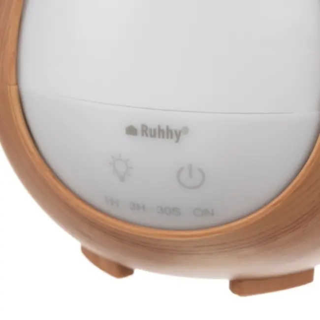 Ruhhy Aroma Diffuser - 200ml Luchtbevochtiger met LED Verlichting en Essentiële Oliën - Stijlvol Houten Design