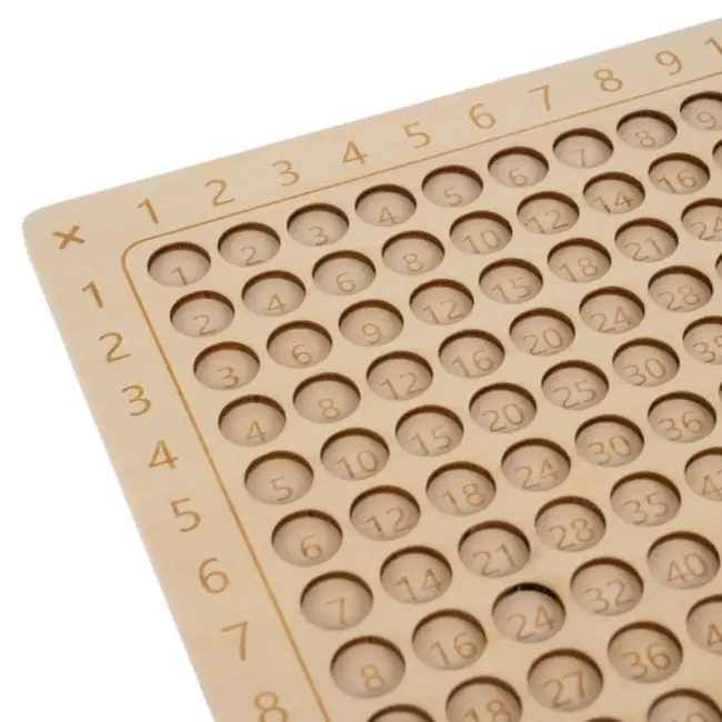 Kruzzel Vermenigvuldigingstafel Bordspel - Educatief Spel voor Kinderen - Houten Design en Interactief Leren