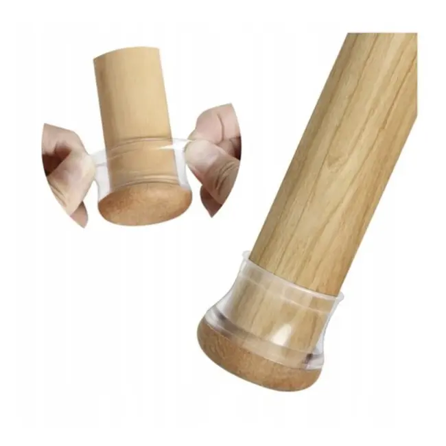 Ruhhy Stoelpoot Beschermers - Set van 4 - Transparante Overlays met Viltlaag