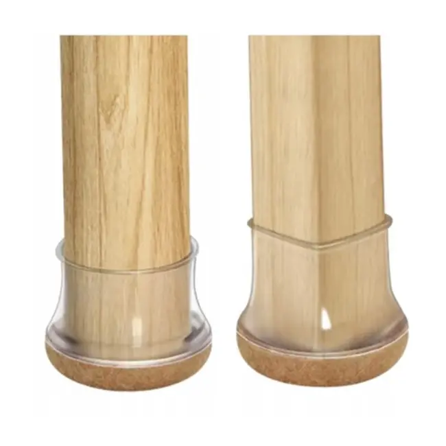 Ruhhy Stoelpoot Beschermers - Set van 4 - Transparante Overlays met Viltlaag