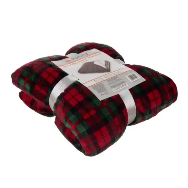 Ruhhy Dubbelzijdige Plaid – Warme Flanellen Deken, 160x200 cm – Klassiek Ruitpatroon