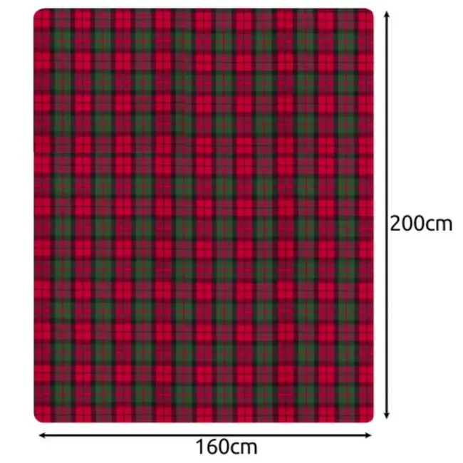 Ruhhy Dubbelzijdige Plaid – Warme Flanellen Deken, 160x200 cm – Klassiek Ruitpatroon