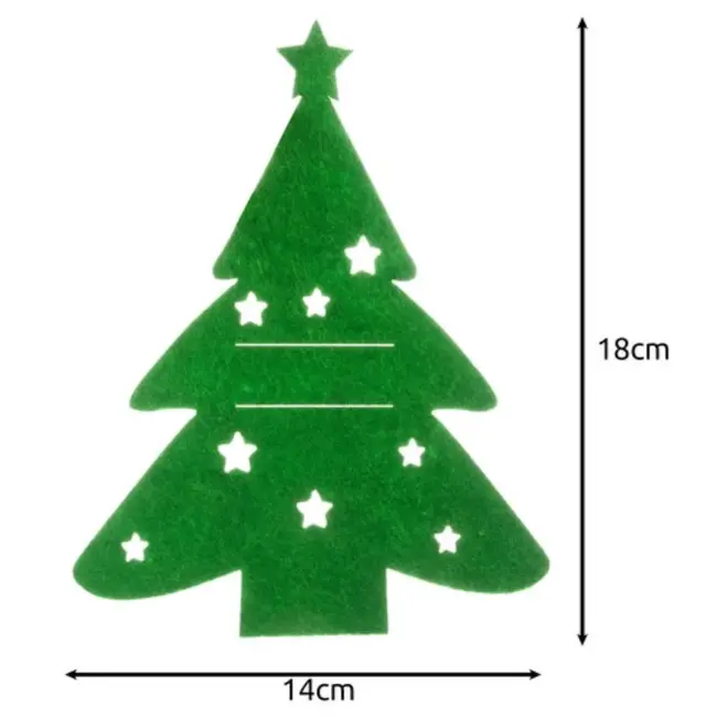 Ruhhy Bestekhouder Kerstbomen – Set van 12 Stuks, Vilten Kerst Tafeldecoratie