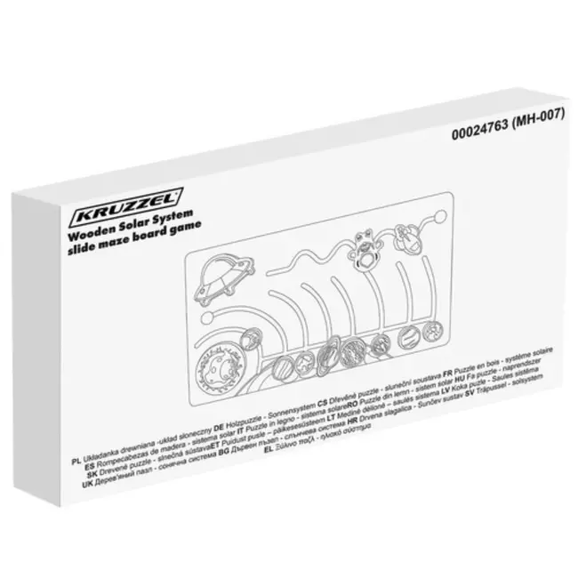 Kruzzel Montessori Houten Puzzel "Zonnestelsel" – Educatief Speelgoed met Beweegbare Elementen