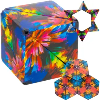 Kruzzel Magnetische Anti-Stress Kubus - 72 Vormen, Multicolor Design voor Stressverlichting
