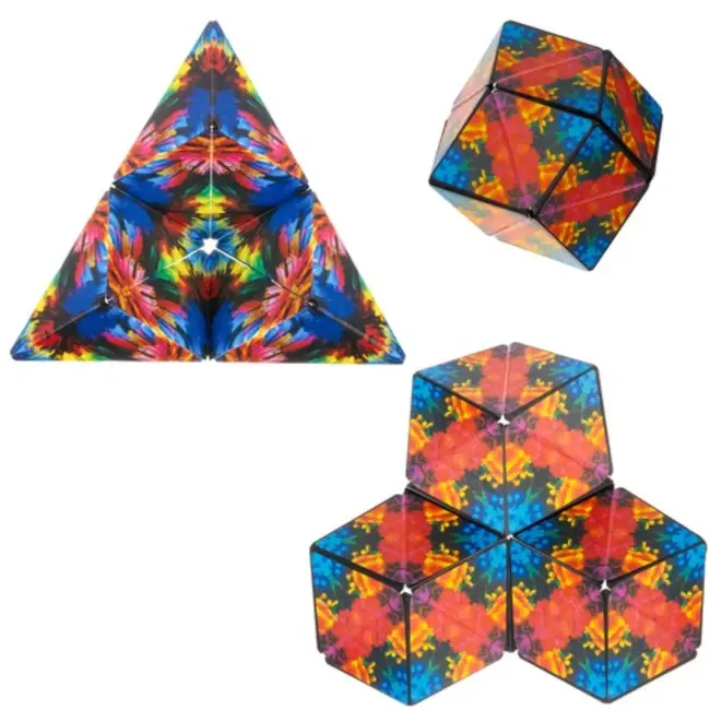 Kruzzel Magnetische Anti-Stress Kubus - 72 Vormen, Multicolor Design voor Stressverlichting