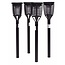 Benson Set van 4 LED solar tuinlampen - fakkel - flikkerend kaarseffect - 41 cm - zwart