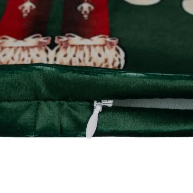 Ruhhy Kerstkussenhoes 45x45 cm - Luxe Pluche met Notenkraker Design, Duurzaam en Zacht