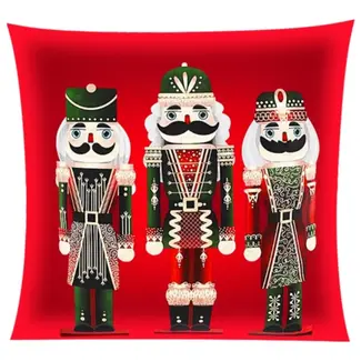 Ruhhy Kussenhoes Kerst 40x40 cm – Notenkraker Thema – Sfeervolle Kerstdecoratie