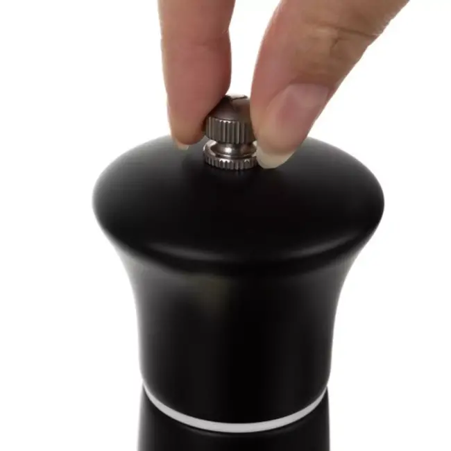 Ruhhy Peper- en Zoutmolen Set – Hout & Keramisch Mechanisme – Zwart en Wit