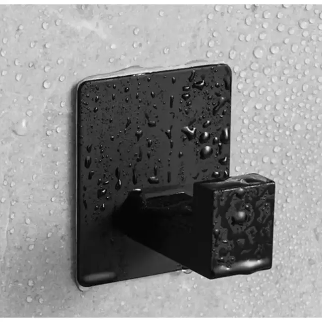 Ruhhy Zelfklevende Haken Set – 4 Mat Zwarte Haken voor Badkamer en Keuken