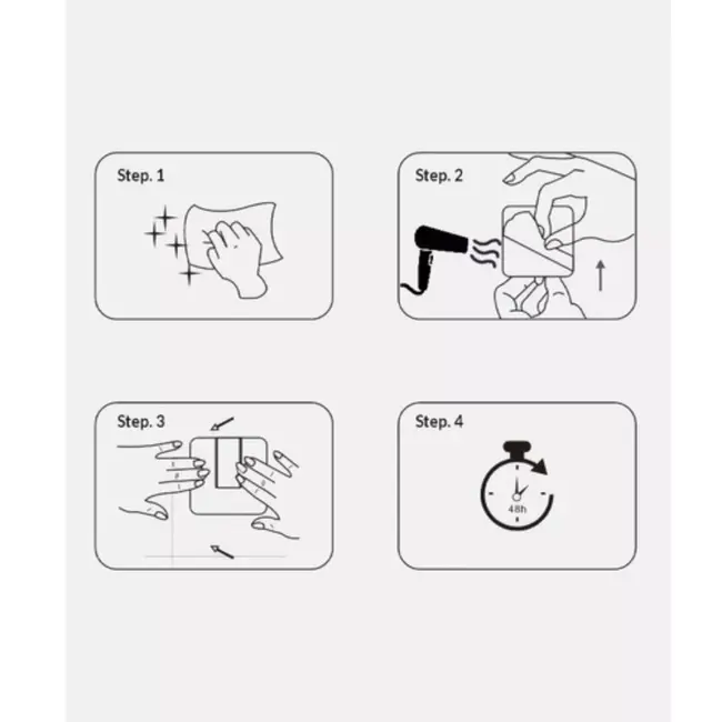 Ruhhy Zelfklevende Haken Set – 4 Mat Zwarte Haken voor Badkamer en Keuken