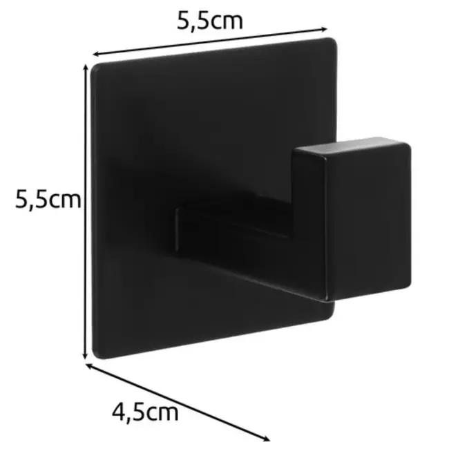 Ruhhy Zelfklevende Haken Set – 4 Mat Zwarte Haken voor Badkamer en Keuken