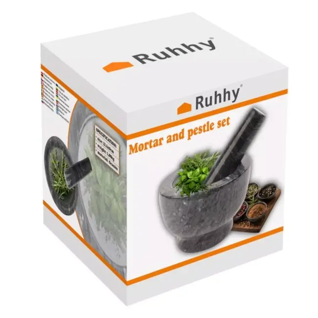 Ruhhy Marmeren Vijzel – Stevige Vijzel en Stamper voor Kruiden en Specerijen