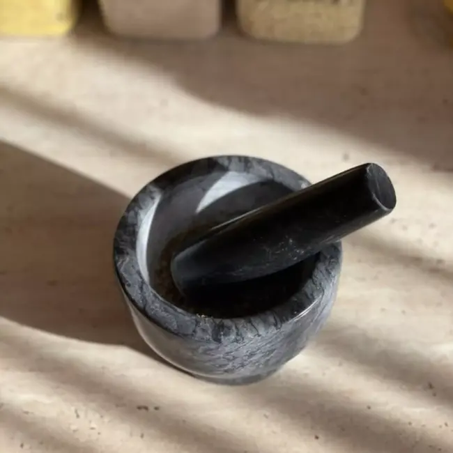 Ruhhy Marmeren Vijzel – Stevige Vijzel en Stamper voor Kruiden en Specerijen