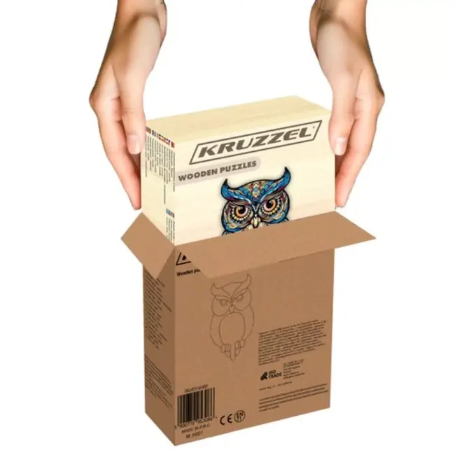 Kruzzel Houten Uilen Puzzel – 177 Stukken – Kleurrijke Decoratieve Puzzel